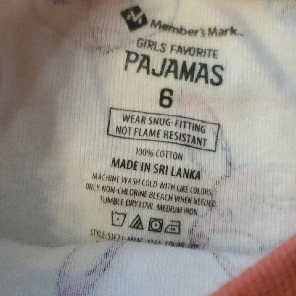 Member's Mark Girls Size 6‎ Forest Animal Striped Pajama Set